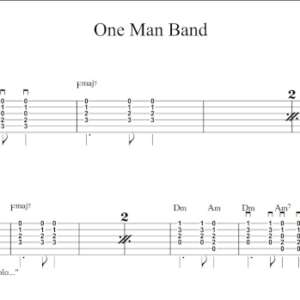 Strum Guitar Tablature for "One Man Band" by Old Dominion.
