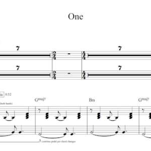 Keyboard Sheet Music for "One" by Metallica.