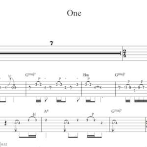 Lead Guitar Tablature for "One" by Metallica.