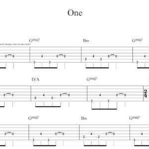 Rhythm Guitar Tablature for "One" by Metallica.