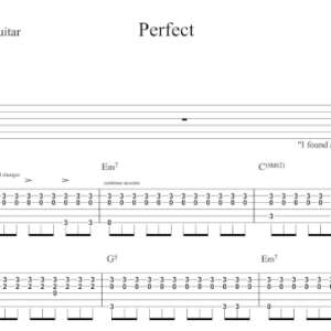 Lead Guitar Tablature for "Perfect" by Ed Sheeran.