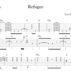 Lead Guitar Tablature for "Refugee" by Tom Petty & The Heartbreakers.