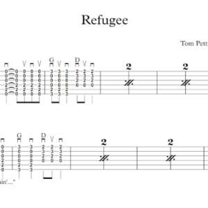 Strum Guitar Tablature for "Refugee" by Tom Petty & The Heartbreakers.
