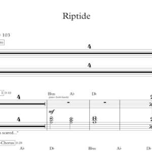 Keyboard Sheet Music for "Riptide" by Vance Joy.