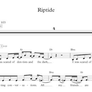 Melody Sheet Music for "Riptide" by Vance Joy.