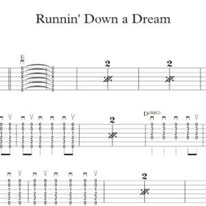 Strum Guitar Tablature for "Runnin' Down a Dream" by Tom Petty & The Heartbreakers.