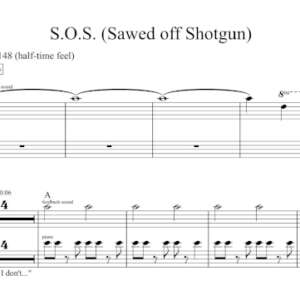 Keyboard Sheet Music for "S.O.S. (Sawed off Shotgun)" by The Glorious Sons.