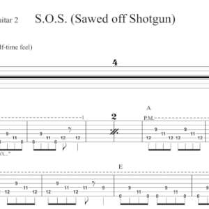 Lead Guitar 2 Tablature for "S.O.S. (Sawed off Shotgun)" by The Glorious Sons.