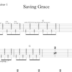 Lead Guitar 1 Tablature for "Saving Grace" by Tom Petty.