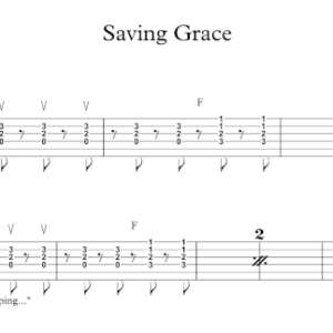 Strum Guitar Tablature for "Saving Grace" by Tom Petty.