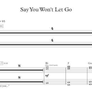 Keyboard Sheet Music for "Say You Won't Let Go" by James Arthur.
