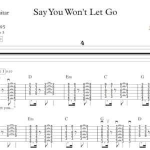 Strum Guitar Tablature for "Say You Won't Let Go" by James Arthur.