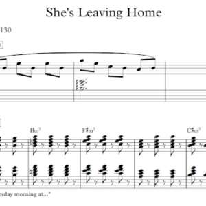 Keyboard Sheet Music for "She's Leaving Home" by The Beatles.