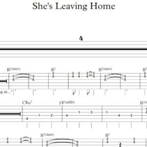 Lead Guitar Tablature for "She's Leaving Home" by The Beatles.