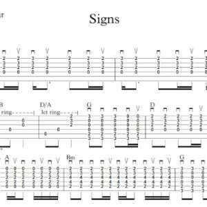Lead Guitar Tablature for "Signs" by Tesla.
