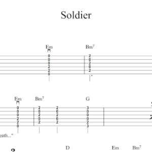 Strum Guitar Tablature for "Soldier" by James TW.