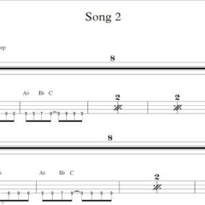 Bass Guitar Alt Tablature for "Song 2" by Blur.