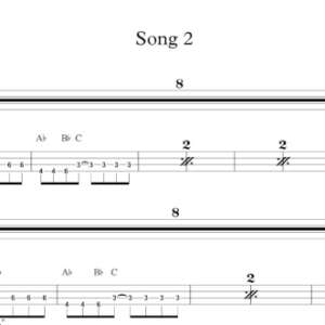 Bass Guitar Tablature for "Song 2" by Blur.