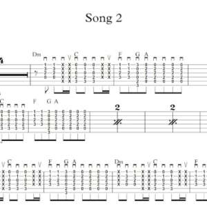 Strum Guitar Tablature for "Song 2" by Blur.
