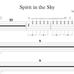 Lead Guitar Tablature for "Spirit in the Sky" by Norman Greenbaum.