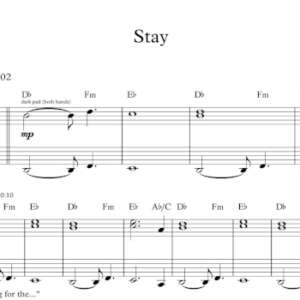 Keyboard Sheet Music for "Stay" by Zedd & Alessia Cara.