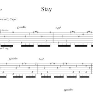 Lead Guitar Tablature for "Stay" by Florida Georgia Line.