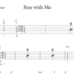 Lead Guitar Tablature for "Stay with Me" by Sam Smith.