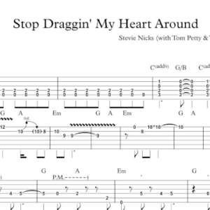 Lead Guitar Tablature for "Stop Draggin' My Heart Around" by Stevie Nicks (with Tom Petty & The Heartbreakers).