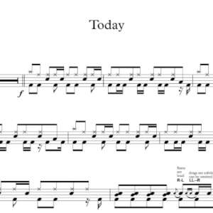Drum Sheet Music for "Today" by the Smashing Pumpkins.