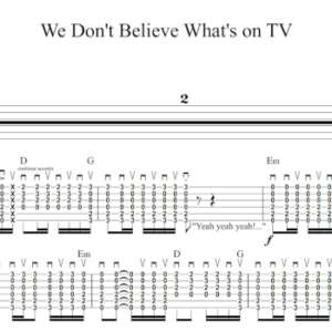 Strum Guitar Tablature for "We Don't Believe What's on TV" by twenty one pilots.