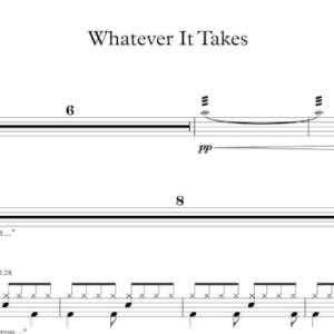 Drum Sheet Music for "Whatever It Takes" by Imagine Dragons.