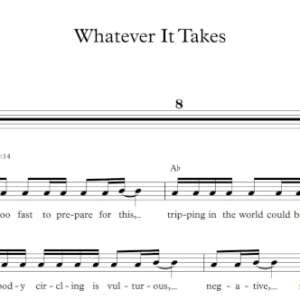 Melody Sheet Music for "Whatever It Takes" by Imagine Dragons.