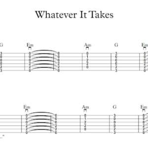 Strum Guitar Tablature for "Whatever It Takes" by Imagine Dragons.