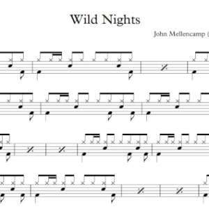 Drum Sheet Music for "Wild Nights" by John Mellencamp (feat. Me'Shell Ndegeocello).