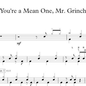 Drum Sheet Music for "You're a Mean One, Mr. Grinch" by Darius Rucker.