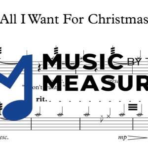 All I Want For Christmas by Mariah Carey accurate drums sheet music transcription preview