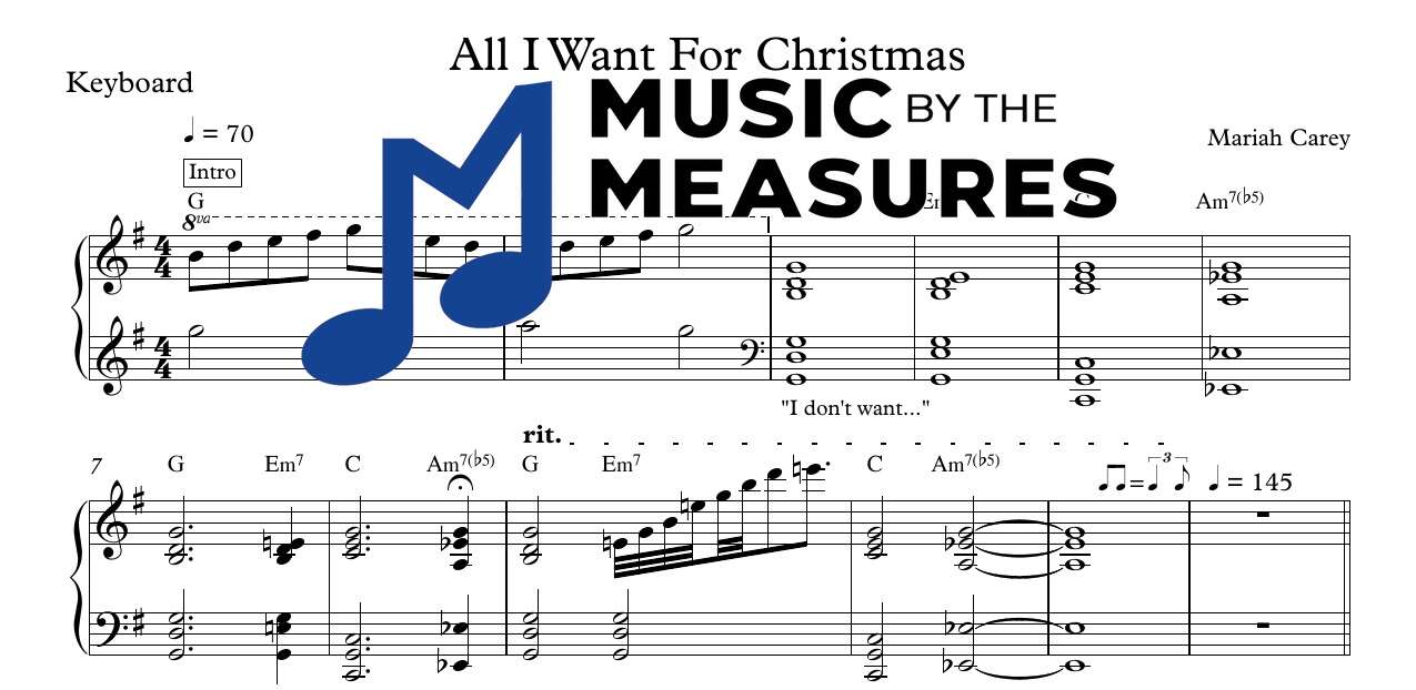 all-i-want-for-christmas-mariah-carey-keyboard-sheet-music-preview All I Want For Christmas by Mariah Carey accurate keyboard sheet music transcription preview