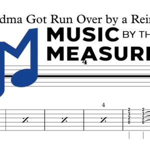 Grandma Got Run Over by a Reindeer by Dr. Elmo accurate arrangement strum guitar sheet music preview