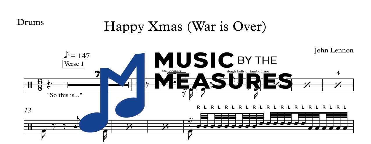 happy-xmas-war-is-over-john-lennon-drums-sheet-music-preview Happy Xmas (War is Over) by John Lennon accurate drums sheet music transcription preview