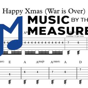 Happy Xmas (War is Over) by John Lennon accurate rhythm guitar sheet music transcription preview