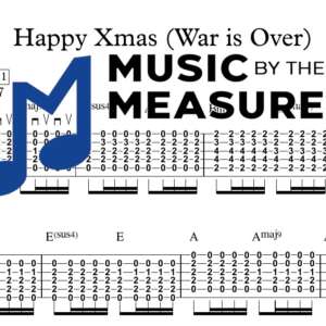 Happy Xmas (War is Over) by John Lennon accurate arrangement strum guitar sheet music preview