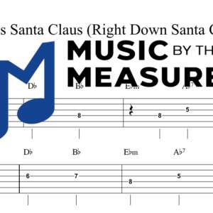 Here Comes Santa Claus (Right Down Santa Claus Lane) by Gene Autry accurate lead guitar sheet music transcription preview