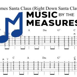 Here Comes Santa Claus (Right Down Santa Claus Lane) by Gene Autry accurate arrangement strum guitar sheet music preview