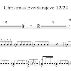 Drum Sheet Music for "Christmas Eve/Sarajevo 12/24" by the Trans-Siberian Orchestra.