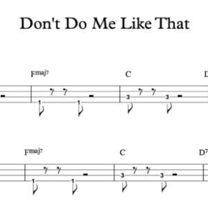 Bass Guitar Tablature for "Don't Do Me Like That" by Tom Petty