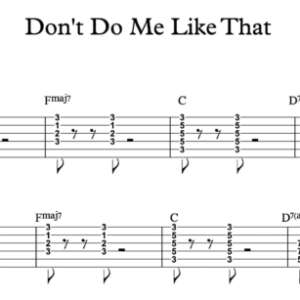 Lead Guitar Tablature for "Don't Do Me Like That" by Tom Petty