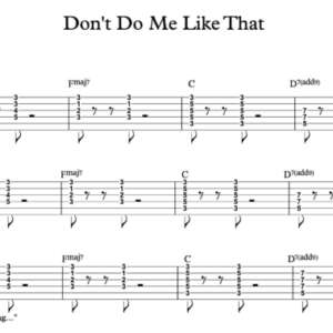 Rhythm Guitar Tablature for "Don't Do Me Like That" by Tom Petty