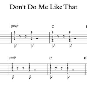 Strum Guitar Tablature for "Don't Do Me Like That" by Tom Petty