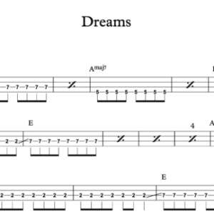 Bass Guitar Tablature for "Dreams" by The Cranberries