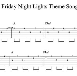 Lead Guitar Tablature for "Friday Night Lights Theme Song" by Primetime TV Favorites 